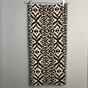 Black and White Geometric Midi Skirt Large